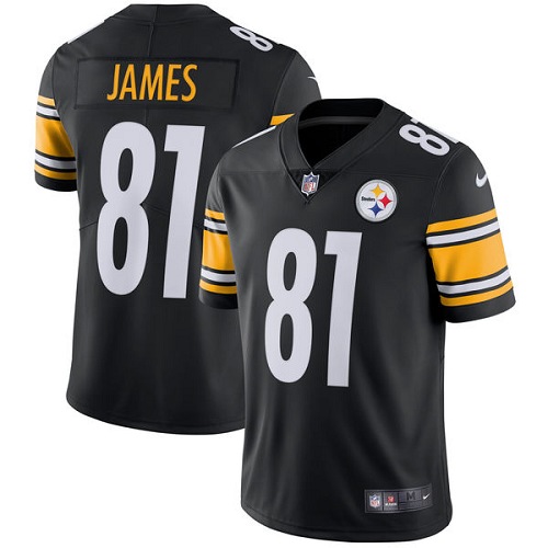 Nike Steelers #81 Jesse James Black Team Color Men's Stitched NFL Vapor Untouchable Limited Jersey - Click Image to Close